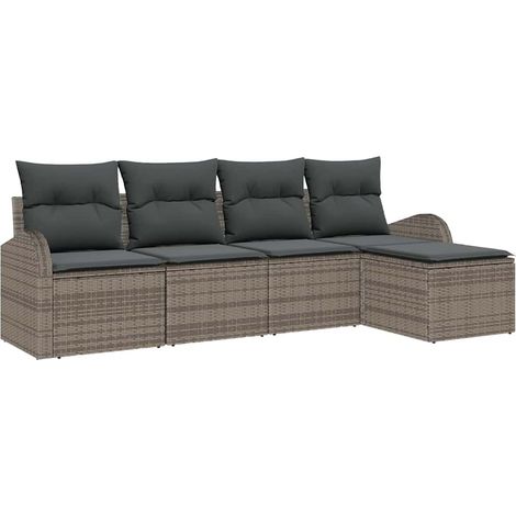 Maison Exclusive - Set Divano da Giardino Grigio polyrattan