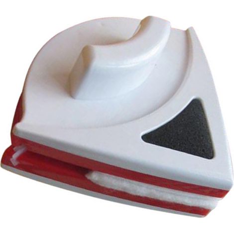 Lave-vitre magnétique double face avec coque ABS et raclette en caoutchouc pour fenêtres de maison et immeubles de grande hauteur - Rouge (1/5)
