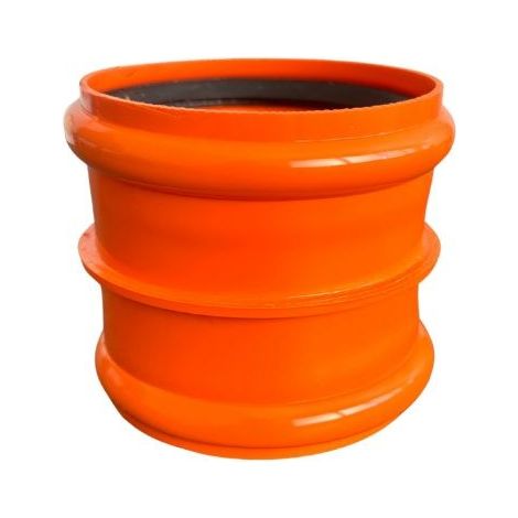 Manicotto Femmina-Femmina in PVC (colore Arancio) con Guarnizione : Diametro - 100 (1/4)