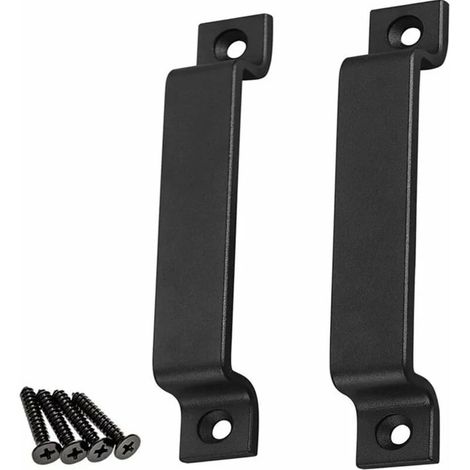 poignées de porte grange pour en Poignée portail/abri jardin armoires cuisine 2 bois noir (1/5)