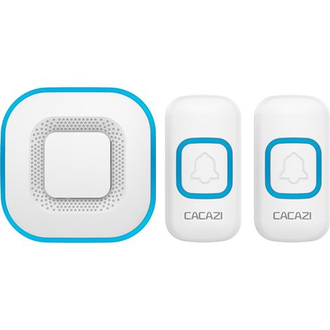 Drahtlose Türklingel, intelligente LED-Türklingel für Zuhause, 1 Türklingel, 2 Tasten, weiß (1/5)