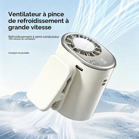 Mini climatiseur à clip pour voiture, 2026, écran LED, refroidissement 16°C, 360°, 199 vitesses, USB, pour SUV/camion Meoiruery (1/5)