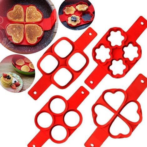 Antihaft-Silikon-Eierring-Pfannkuchenform, Eierring, Antihaft-Silikonform für runde Eier, Muffins, Pfannkuchen (1/5)