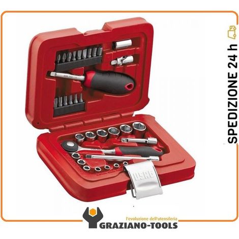 USAG 601 1/4 J34 Assortimento In Cassetta Modulare Con Bussole Esagonali Ed Inserti Per Avvitatura (34 pezzi) (1/8)