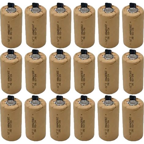 Batteria Ni-Cd, capacità 2800 mAh, facile da assemblare, SC-2800mAh-20pcs (1/2)