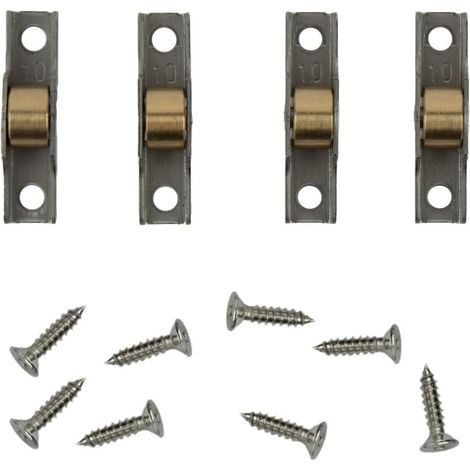 Set of 4 heavy-duty stainless steel casters (flat wheel) (1/5)