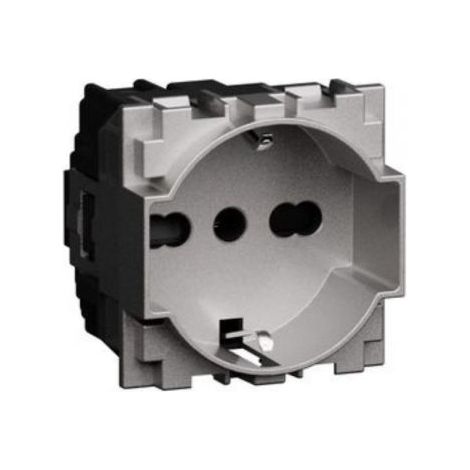 BTicino Living NOW Presa STEEL 2P+T 10/16A 250Vac Unel Schuko - KS4140A16