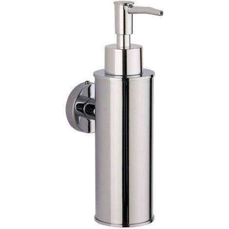 BUNTHAUS Distributeur de savon mural en acier inoxydable 304 pour salle de bain, cuisine, décoration d'intérieur (rond, chromé) (1/5)