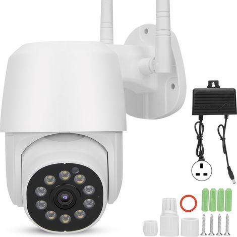 Caméra WiFi PTZ 1080P, Suivi Intelligent, Vision Nocturne Couleur Intégrale, IRCUT, Sécurité CCTV, 100-240V (Fiche UK) (1/5)