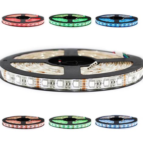 Sysled – Ruban LED 5050 60 leds/m 5 m RGBW blanc froid IP65 – Éclairage intérieur/extérieur – 10W/m – 780 lumens/m – Installation facile avec dos adhésif (1/5)