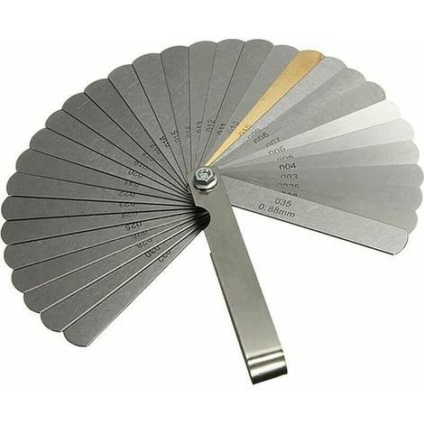 Fühlerlehre, 32-Blatt-Stahl, mechanisches Distanzscheiben-Set, Zünd-Zündkerzen-Abstandswerkzeug, doppelt markiertes metrisches und imperiales Abstandsmesswerkzeug