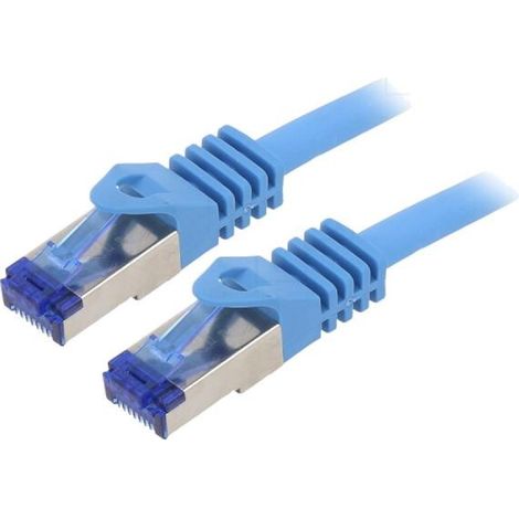 Cordon de raccordement S-FTP Cat.6a bleu - 1m
