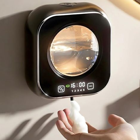 Dispenser di sapone automatico da 320 ml, senza contatto, dispenser di sapone liquido intelligente, 5 livelli di sapone regolabili, ricaricabile, montaggio a parete. (1/5)