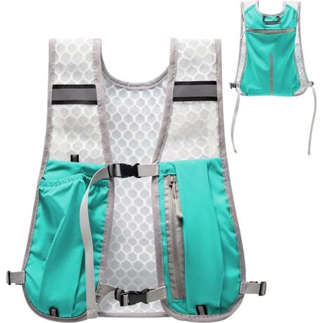Chaleco unisex para correr, ajustable y transpirable, 3 bolsillos de almacenamiento y detalles reflectantes, ciclismo y maratones, Vegetal (1/5)