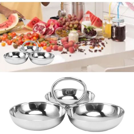 Dreistöckiger Präsentationsständer aus Edelstahl 304 im Restaurantstil für Obst und Vorspeisen (Ref. 2). (1/5)