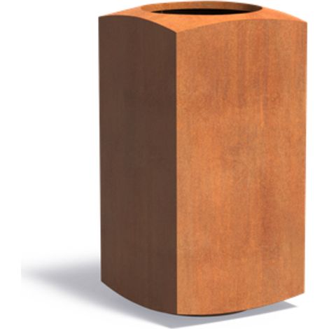 Adezz Nooa aus Corten-Stahl Pflanzgefäß Pflanzkübel Blumentopf 50x50x100 cm