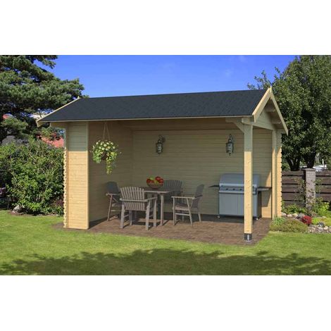 Kirian 300-Log Cabin, Wooden Garden Room, Timber Summerhouse, Home Office - L420 x W389.4 x H273.6 cm