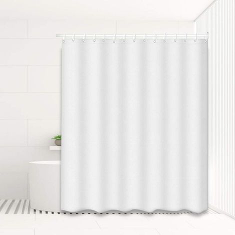 Rideau de douche anti-moisissure GROOFOO 120x200cm, polyester imperméable lavable avec anneaux pour salle de bain