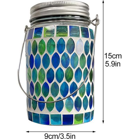 Lanterne solaire mosaïque étanche IP44, verre mosaïque incrusté résistant à la décoloration (1/5)