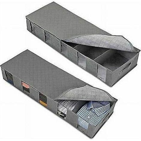 2 Boîtes Rangement Sous Lit avec Couvercle Fermeture (1/5)
