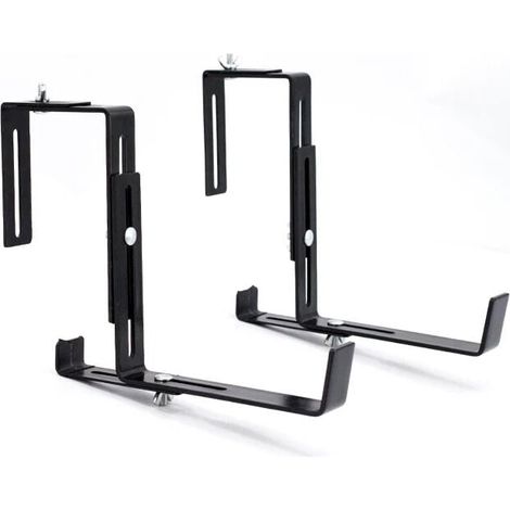 Ahlsen Schwarzer Blumentopfhalter – robuster Pflanzenkastenhalter mit verstellbarer Breite – Blumentopfhalter aus Metall für den Balkon (1/5)