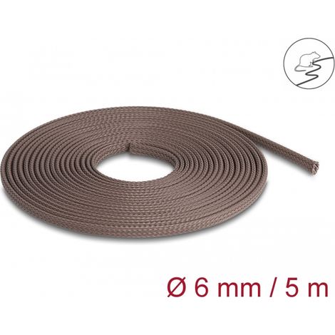 Delock Manguito trenzado resistente a los roedores extensible 5 m x 6 mm marrÃ³n