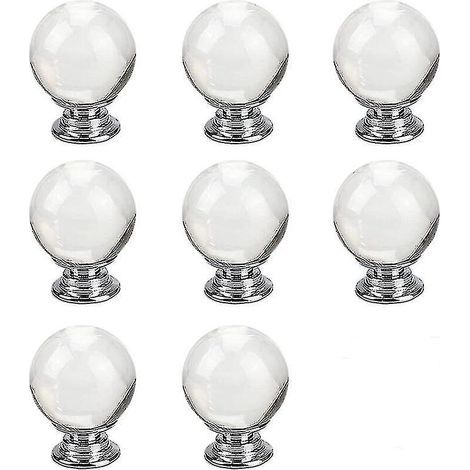 8pcs Ball Shaped Crystal Clear Glass Drawer Knobs For Kitchen Furniture Door Gift (1/5)