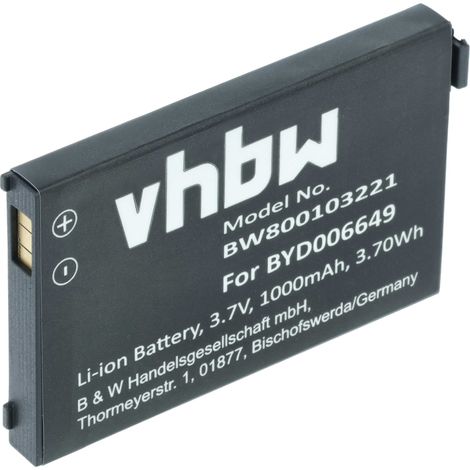 vhbw Battery compatible with Clarity XLCgo Baby Monitor, Babyphone (1000mAh, 3.7 V, Li-ion)