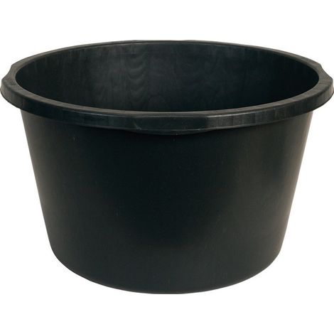 Benne à mortier 40 l renforcée – Plastique noir – 4 poignées – Graduation en L pour chantiers humides