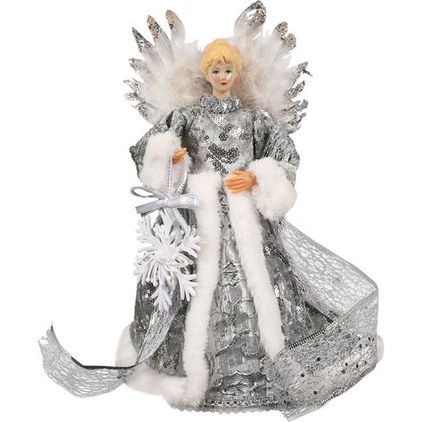 Angel - 33.5 Cm Height - Christmas Tree Topper - For Indoor Holiday Decor - 1 Piece (1/4)