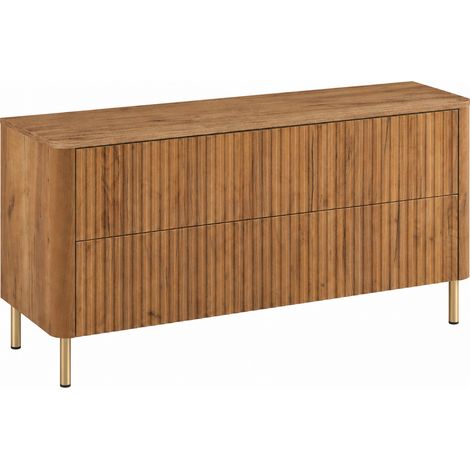 Meuble de salle de bain 120, Chêne craft, plan chêne craft, pieds dorés, 120,8 x 44,2 x 65 cm (1/5)