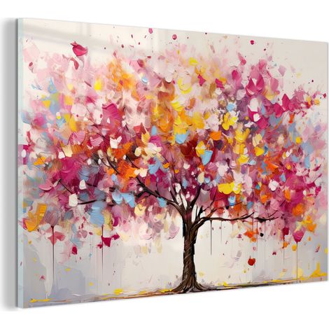 TABLEAU EN PLEXIGLAS Aquarelle - Arbre - Art - Abstrait Tableau Décoration Murale 60x40 (1/5)