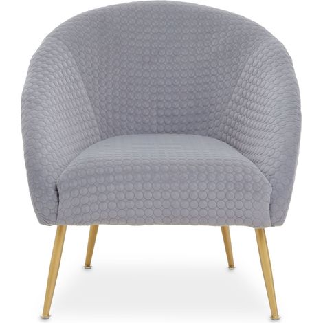 Interiors by Premier Grey Occasional Arm Chair with Curved Back, Velvet Upholstered Chair, Indoor Lounge Chair for Living Room (1/5)