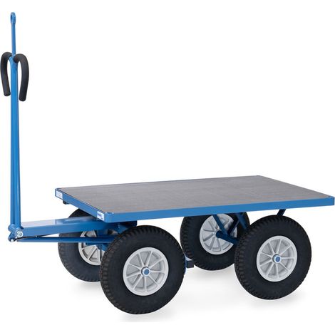 Fetra Handpritschenwagen mit Zugöse und Polyurethanbereifung, 1200x800mm Ladefläche 750kg Tragkraft