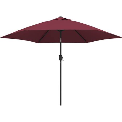 Maison Exclusive - Parasol de jardin avec lumières LED mât en acier rouge bordeaux (1/5)