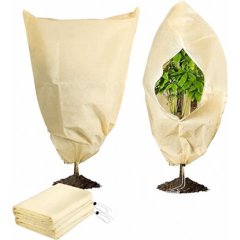 Protection hivernale contre le gel pour arbres et plantes, en polaire antigel, lot de 2 pièces (1/5)