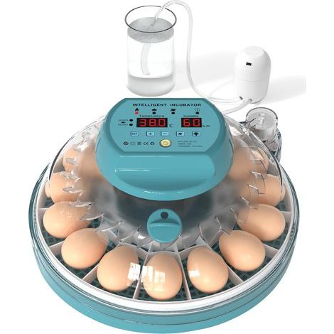 Couveuse oeuf Automatique, Incubateur oeuf Automatique, Contrôle automatique de la température et de l'humidité, Retournement es œufs, 15 incubateurs d'œufs, Équipé d'une lampe à œuf (1/5)