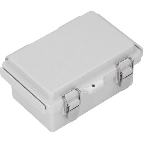 Boîtier de raccordement IP67 ABS étanche protection câble extérieur intérieur industriel 100x150x70 gris avec 4 supports et vis (1/5)