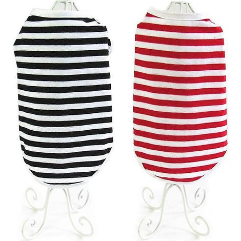 Camiseta sin mangas a rayas para mascotas (2 piezas) Pet Crew (1/5)