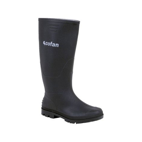 Bota de Agua Alta Fabricada en PVC Recubrimiento Interior de Punto - Tallas de 36 a 48 47 Negro