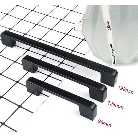 Tiradores para armarios，128 mm，10 piezas，Aleación de aluminio，negro，Tirador para muebles，Tiradores para puertas，armarios de cocina y baño (1/4)
