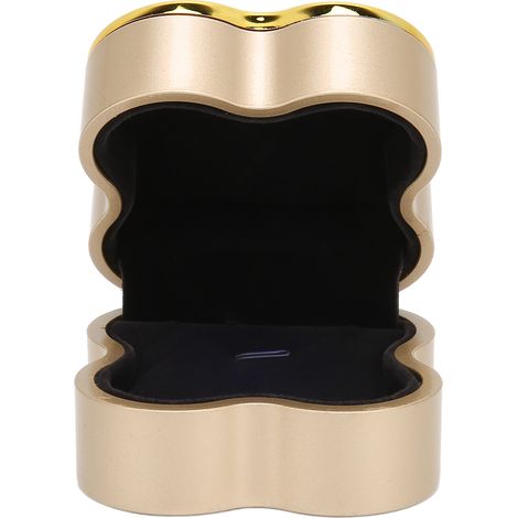 Boîte Cadeau Bijou en Forme de Trèfle à Quatre Feuilles avec Doublure Velours pour Collier et Éclairage Doré