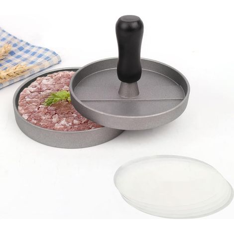 Presse à hamburger avec 100 papiers patty, durable, idéale pour barbecue et goûter. (1/5)