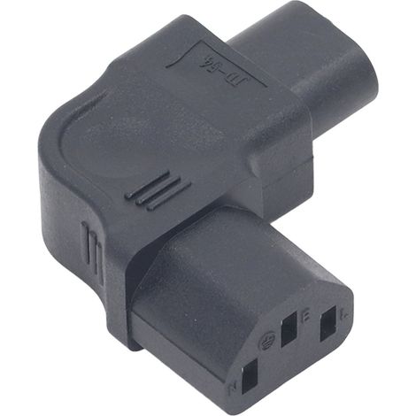 Adaptateur secteur IEC320 C8 vers IEC320 C13 (4 pièces)  adaptateur secteur coudé à 90° IEC320 C8 vers C13  250 V  2500 W