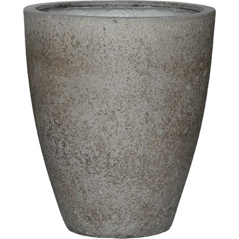 Pot de fleurs M Gris Design Moderne pour Jardin, Terrasse et Balcon - D37 x H45 cm - PANGIVO