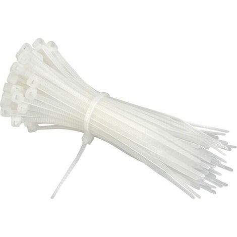 Colliers de Serrage en Nylon 200 mm × 2,5 mm Blancs - Lot de 600 Pièces pour Câblage Industriel et Électricité -ULISEM (1/5)