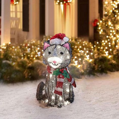 Décorations de jardin extérieures plates en 2D, statues de jardin extérieures, décorations de Noël, animaux lumineux, lumières créatives LED étanches pour jardin, sculptures d'animaux illuminées pour 