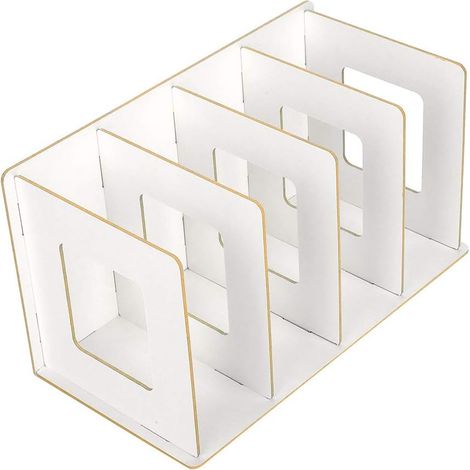 Organisateur De Bureau En Bois - Porte-Revues Pour Dossiers Et Paperasse - Blanc Chaud - Lot De 1 (1/5)