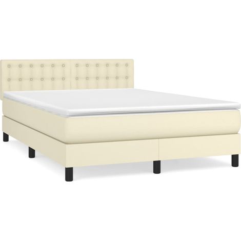 Maison Exclusive - Boxspringbett mit Matratze Creme 140x200 cm Ku