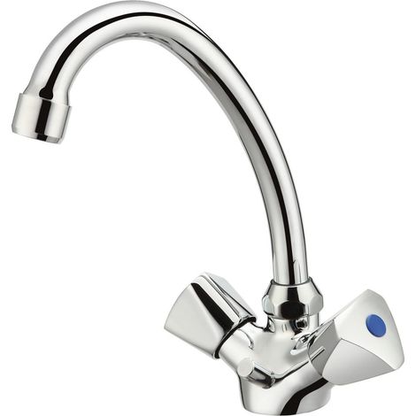 TrendLine Waschtischarmatur Saarbrücken verchromt 2-Griff Wasserhahn Bad Küche
